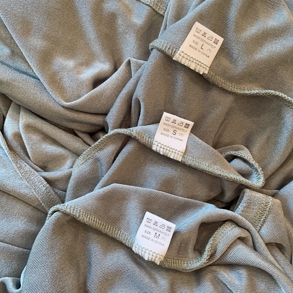 NWT cut out maxi dress sea foam sage halter silky thighsplit halter2-4/6-8/10-12 - Picture 13 of 17